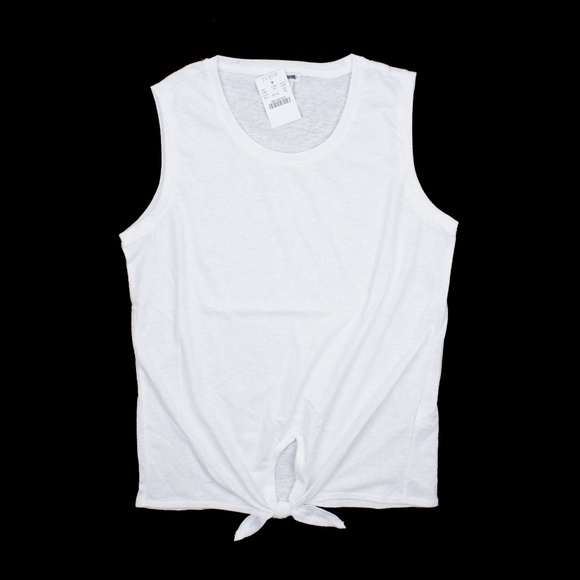 New JCREW White Tie Front Tank Top - Picture 2 of 3